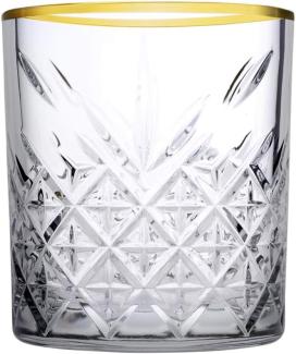 Pasabahce Timeless Golden Touch 4tlg Trinkglas Whisky Glas Tumbler 345ml 52790