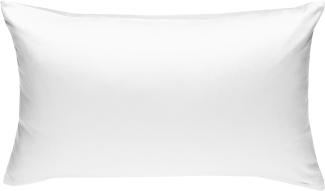 Bettwaesche-mit-Stil Mako-Satin / Baumwollsatin Bettwäsche uni / einfarbig weiß Kissenbezug 60x80 cm