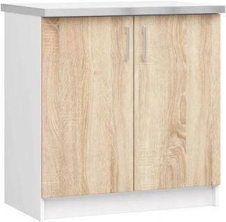 Küchenunterschrank mit Arbeitsplatte SALTO S80 2D, 80x85,5x46, Sonoma/weiß