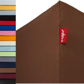 r-up Passt Spannbettlaken 140x200-160x200 bis 35cm Höhe viele Farben 100% Baumwolle 130g/m² Oeko-Tex stressfrei auch für hohe Matratzen (braun)