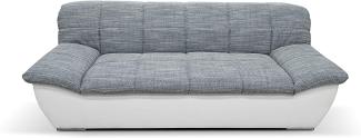 DOMO. collection Splash Sofa / 2-Sitzer / Breite: 211 cm / Bezugsstoff: Webstoff in weiss-grau & Kunstleder in weiss / modernes Sofa
