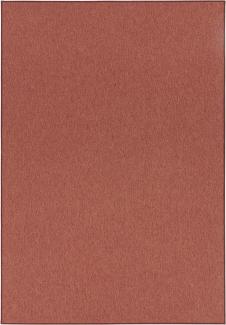 Feinschlingen Teppich Casual Terracotta Uni Meliert - 80x150x0,4cm