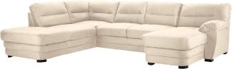 Mivano Wohnlandschaft Royale, Zeitloses U-Form-Sofa mit hohen Rückenlehnen, 316 x 90 x 230, Mikrofaser, beige