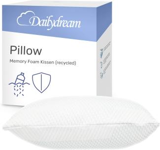 Dailydream Memory Foam Kissen, ergonomisches Nackenstützkissen mit Anti-Virus Bezug, 40x40x16 cm, Weiß
