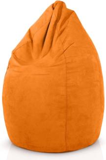 Green Bean© Sitzsack mit Rückenlehne "Drop" 60x60x90cm - Indoor Sitzkissen 220L Füllung - Bean Bag Lounge Chair Sitzhocker Orange