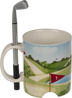 Kaffeetasse Golfplatz ca. 10 x 8 cm mit Zubehör Tischgolf Tasse aus Steingut