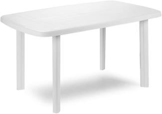 PROGARDEN Faro Tisch, 140x90 cm, weiß Vollkunststoff