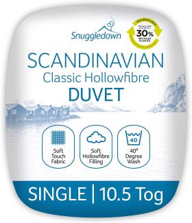 Snuggledown Bettdecke mit skandinavischer Hohlfaser, Polyester, weiß, Einzelbett