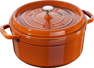 STAUB Gusseisen Bräter/Cocotte, Rund 28 cm, 6,7 L, Aromaregen Funktion, Für alle Herdarten geeignet, Zimt