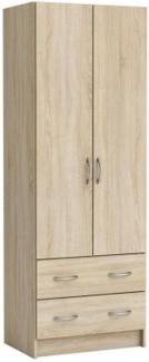 Kleiderschrank >Dual< in Sonoma Eiche aus Holzwerkstoff - 61x170x41cm (BxHxT)