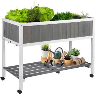 ONVAYA® Hochbeet mit Rollen | Für Balkon & Terrasse | Balkonhochbeet aus Holz | Pflanzkasten auf Stelzen | Pflanzbox