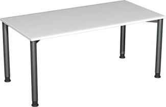 '4-Fuß Flex' Schreibtisch, höhenverstellbar, lichtgrau/ Anthrazit, 68-80 x 160 x 80 cm