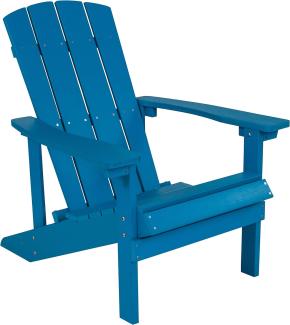 Flash Furniture Poly Adirondack Stuhl, Harz Polystyrol, blau, 1 Stück