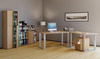 VCM Eck-Schreibtisch Lona 190x160x80 U-Füße Sonoma-Eiche