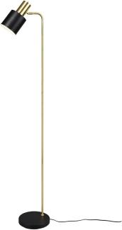 LED Stehleuchte Gold & Metallschirm Schwarz Höhe 154cm