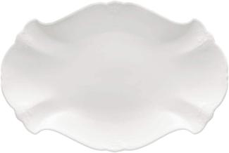 Hutschenreuther Baronesse Platte, Oval, Beilagenplatte, Estelle Weiß, Porzellan, Länge: 32 cm, 12732