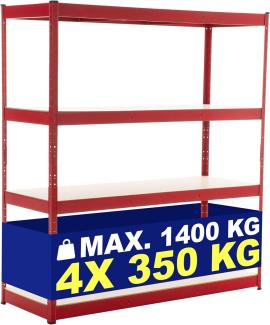 Lagerregal 160x60x180 cm (Farbe: rot)