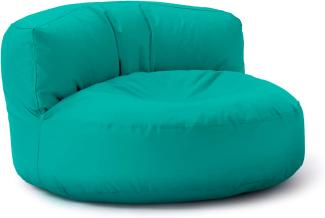 Lumaland Outdoor Sitzsack-Lounge, Rundes Sitzsack-Sofa für draußen, 320l Füllung, 90 x 50 cm, Türkis