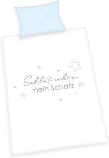 \"Baby BIO Bettwäsche, Herding, Kleiner Schatz, blau, 100 x 135 cm\"