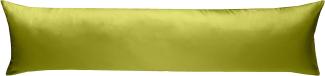 Bettwaesche-mit-Stil Mako-Satin Seitenschläferkissen Bezug aus 100% Baumwolle (Baumwollsatin) Uni/einfarbig (40 cm x 145 cm, Grün)