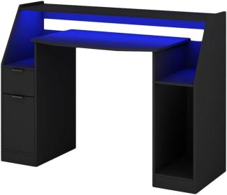 Livinity 'Tails' Gamingtisch, 90,5 x 45 x 123 cm, schwarz, mit LED