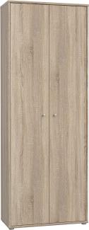 FORTE TEMPRA 2 Schrank mit 2 Türen, Holzwerkstoff, Sonoma Eiche, 73. 7 x 197. 5 x 34. 8 cm