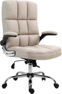 Bürostuhl HWC-J21, Chefsessel Drehstuhl Schreibtischstuhl, höhenverstellbar ~ Stoff/Textil hellbraun