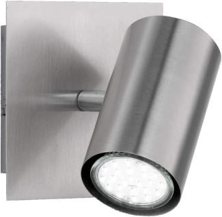 Dimmbare LED Wandleuchte aus Silber mattem Metall mit schwenkbarem Spot
