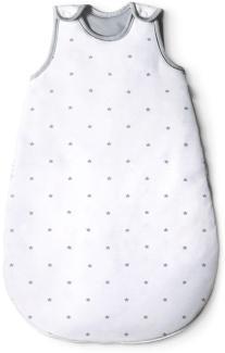 Ehrenkind® Babyschlafsack Rund | Bio-Baumwolle | Ganzjahres Schlafsack Baby Gr. 86/92 Farbe Weiß mit grauen Sternen