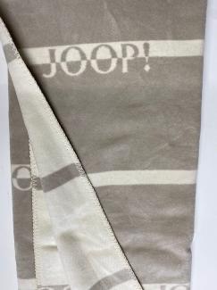 JOOP Wohndecke Logo Stripes | 150x200 cm | stein