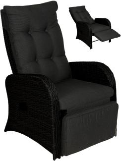 Loungesessel verstellbar schwarz Relaxsessel Gartensessel Liegestuhl Gartenstuhl