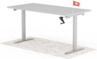 manuell höhenverstellbarer Schreibtisch EASY 160 x 80 cm - Gestell Grau, Platte Grau