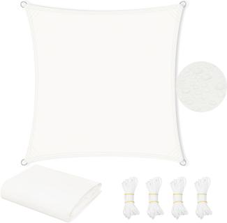 WOLTU Sonnensegel Wasserdicht 3x3 m Quadratisch 95% UV Schutz Segeltuch 200 g/m² Polyester Sonnenschutz Schattenspender für Balkon Terrasse Garten, mit Befestigungsseilen, Creme