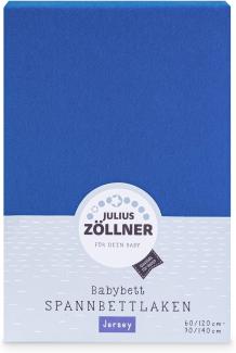 Julius Zöllner Spannbetttuch Jersey für das Kinderbett, Größe: 60x120 / 70x140 cm, blau