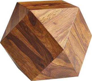 Wohnling Couchtisch 57 x 42,5 x 57 cm Sheesham Massivholz Sofatisch Modern