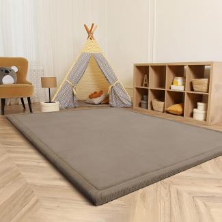 Paco Home Teppich Kinderzimmer Kinderteppich Baby Spielteppich Krabbeldecke Krabbelmatte Weich rutschfest Jungen Mädchen Deko, Grösse:140x200 cm, Farbe:Beige