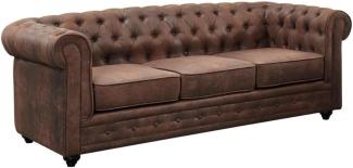 3-Sitzer-Sofa CHESTERFIELD - Microfaser - Vintage-Look