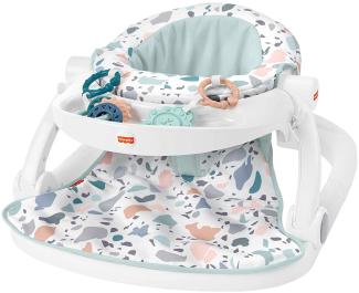 Fisher-Price HPF45 - transportabler Baby-Stuhl mit Ablage und 2 Babyspielzeugen, Bodensitz, Babyzubehör