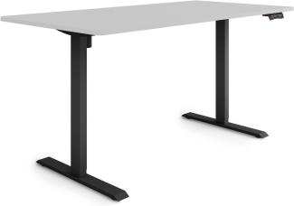 ESMART Germany ETX-121BG 160x80cm Hellgrau Ergonomischer Steh-Sitz-Schreibtisch Stufenlos elektrisch höhenverstellbar 73,5-123,5cm 3X Memory Aktivitätserinnerung Soft-Start/Stopp Schnelle Montage