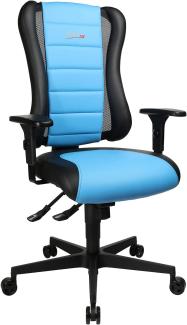 Topstar Sitness RS Büro-/Gaming-/Schreibtisch- Stuhl, inkl. Armlehnen, Stoff, blau / schwarz, 60 x 68 x 120 cm
