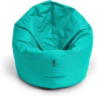 BubiBag Sitzsack für Erwachsene -Indoor Outdoor XL Sitzsäcke, Sitzkissen oder als Gaming Sitzsack, geliefert mit Füllung (125 cm Durchmesser, türkis)