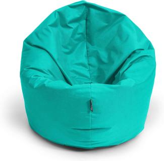 BubiBag Sitzsack für Erwachsene -Indoor Outdoor XL Sitzsäcke, Sitzkissen oder als Gaming Sitzsack, geliefert mit Füllung (125 cm Durchmesser, türkis)