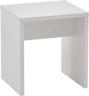 FMD Möbel - SCHMINKI 2 - Sitzhocker - melaminharzbeschichtete Spanplatte - weiß Edelglanz - 40 x 44,2 x 35cm
