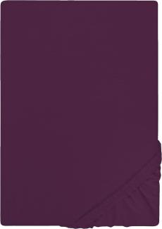 Castell Jersey-Stretch Spannbettlaken 90x200 cm - 100x200 cm Dunkel Violett