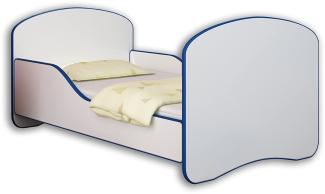 ACMA Jugendbett Kinderbett mit Einer Schublade und Matratze Weiß I 140 160 180 (180x80 cm, Blau)