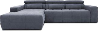 DOMO collection Brandon Ecksofa, Sofa mit Rückenfunktion in L-Form, Polsterecke, Eckgarnitur, dunkelgrau, 288 x 228 x 80 cm