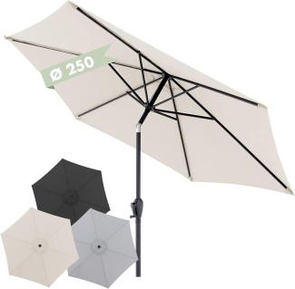 Doppler Sonnenschirm Jack 250cm in Natur - Runder Sonnenschirm für Balkon & Terrasse - Schirm knickbar - Balkonsonnenschirm - Kurbelschirm - Gartenschirm mit Kurbelfunktion