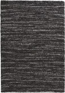 Hochflor Teppich Delight schwarz grau meliert - 160x230x3cm