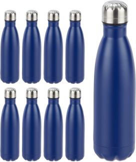 9 x Trinkflasche Edelstahl blau 10028158