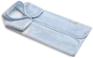 Neugeborenen- Babyschlafsack 3-In-1-Wickeldecke mit Kapuze -"Osito Nube Blau" · Kleinkind Warmer Dicker Kinderwagen-Schlafsack Weiche Strickdecke · 80x90 cm · INTERBABY